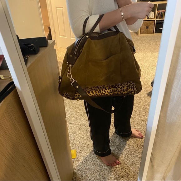 Genuine suede, leopard print purse - Picture 4 of 6